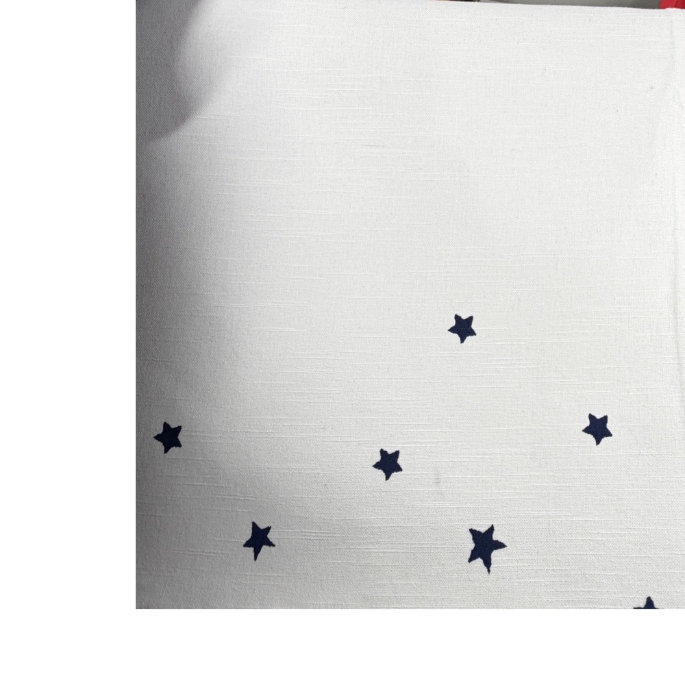 Patriotic America Stars and Stripes Cotton Table Runner White Red Blue 72"x13" - Picture 3 of 4